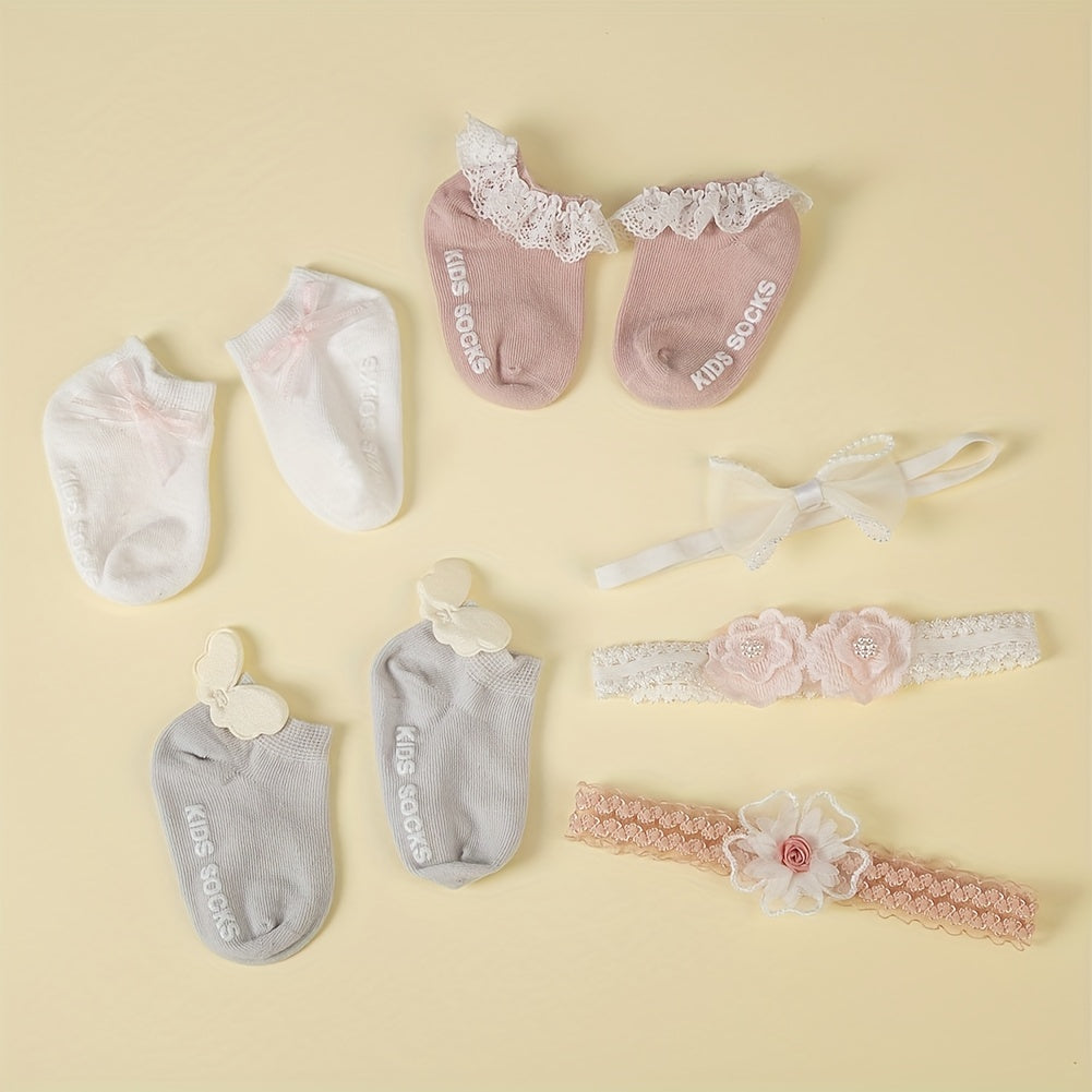 Princess Socks & Headband Set for Baby Girls 0-12 Months