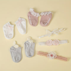 Princess Socks & Headband Set for Baby Girls 0-12 Months
