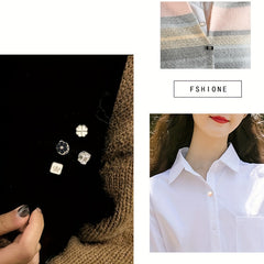 50pcs Anti Glare Brooch Dress Neckline Pearl Pin Seam Buckle