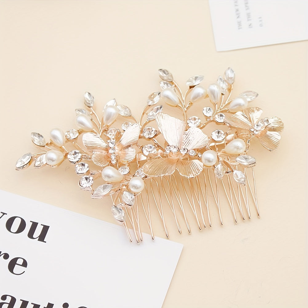 Alloy Hair Comb Faux Pearl Headdress Hair Accessories