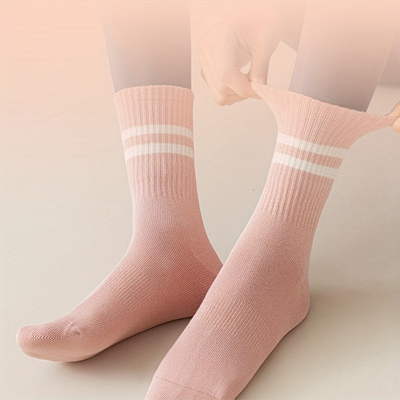 Breathable Cotton Fitness Mid-calf Socks for Dancing Pilates