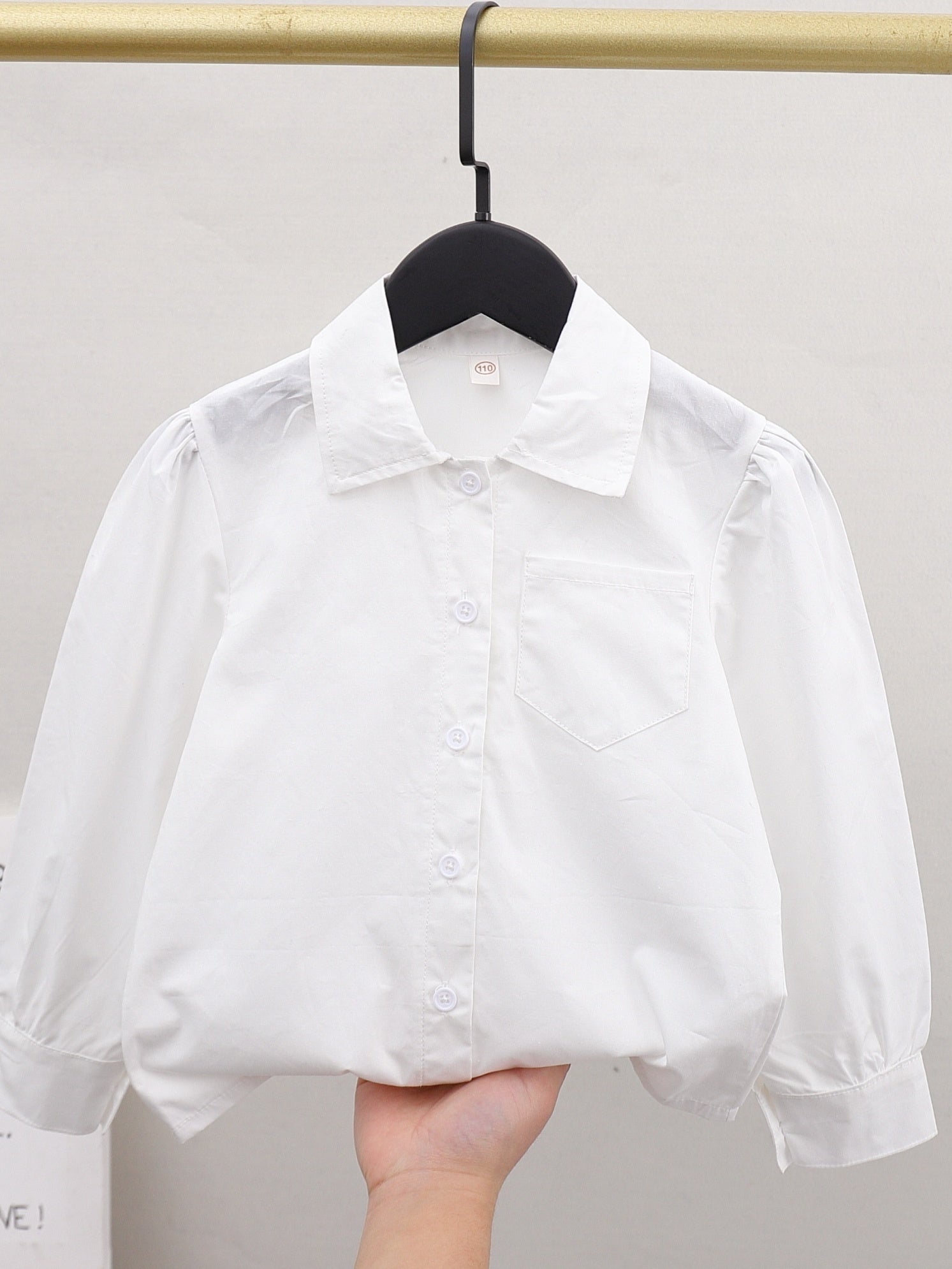 Girls Collared Button Down Varsity Shirt Kids Teens School Uniform Cotton
