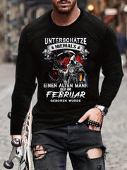 3D Skeleton Print Men's Graphic Round Neck Loose Pullover Shirt