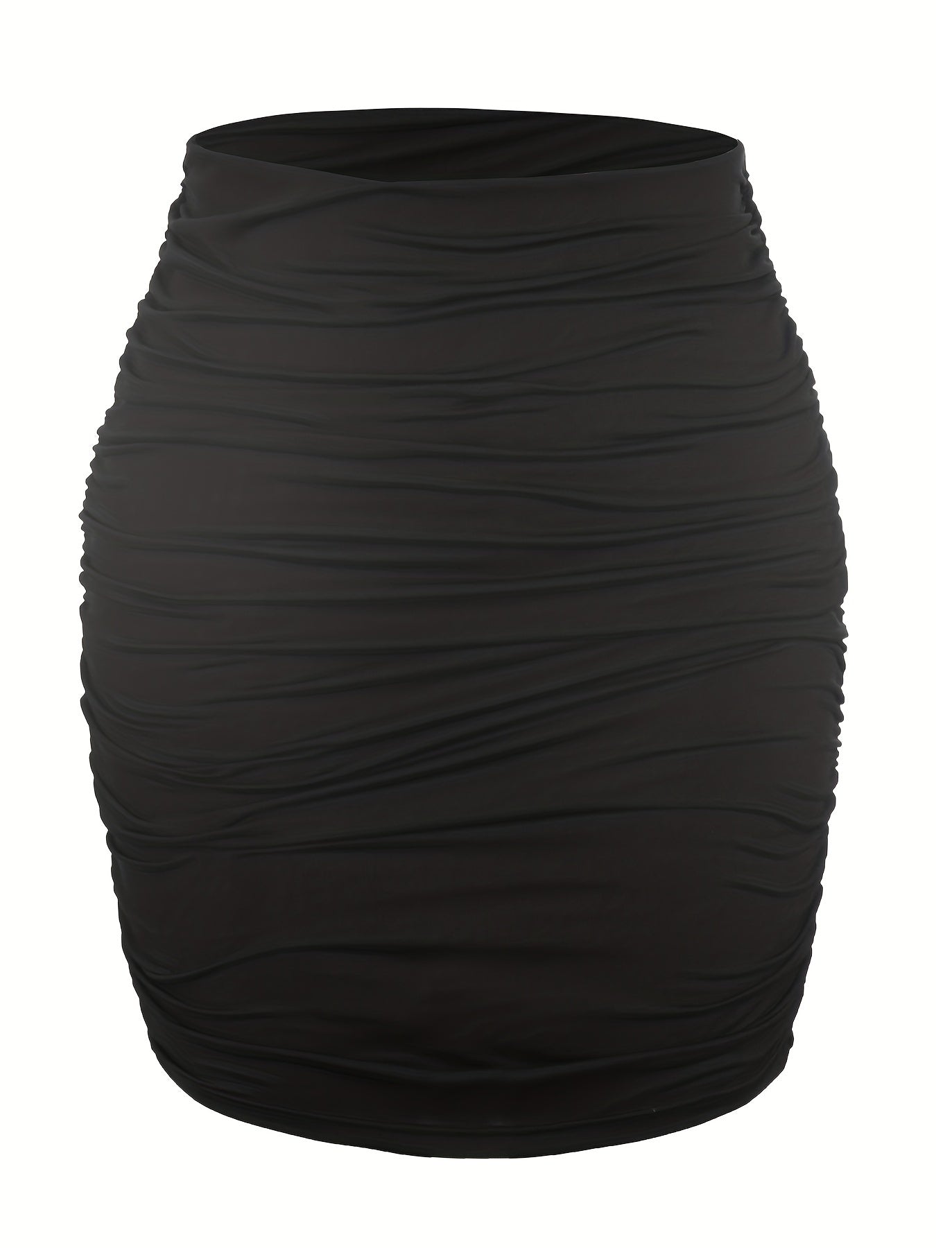 Solid Slim Ruched Mini Skirt Casual Every Skirt