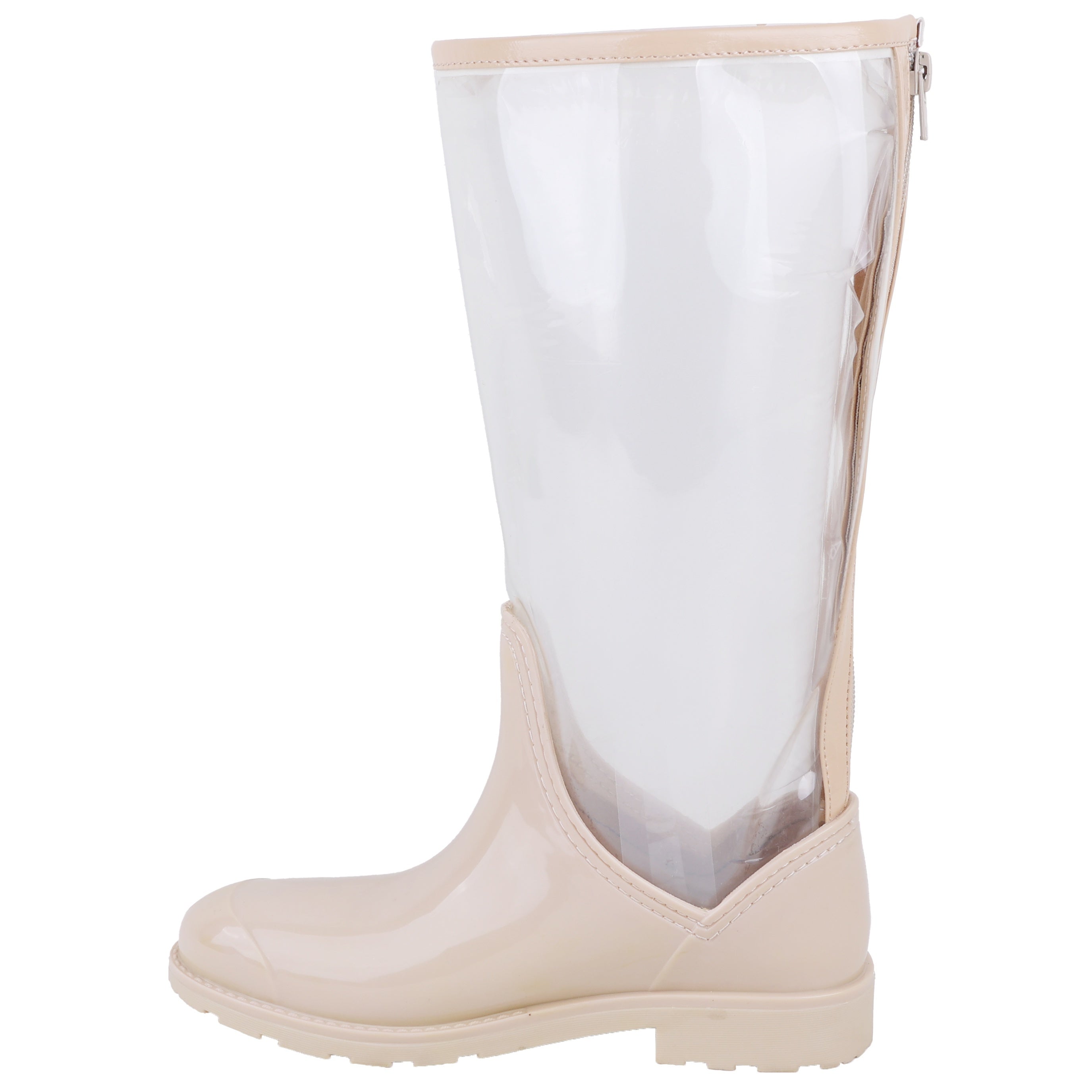 PVC Transparent Long Tube Rain Boots Wear Resistance Non Slip Water Shoes