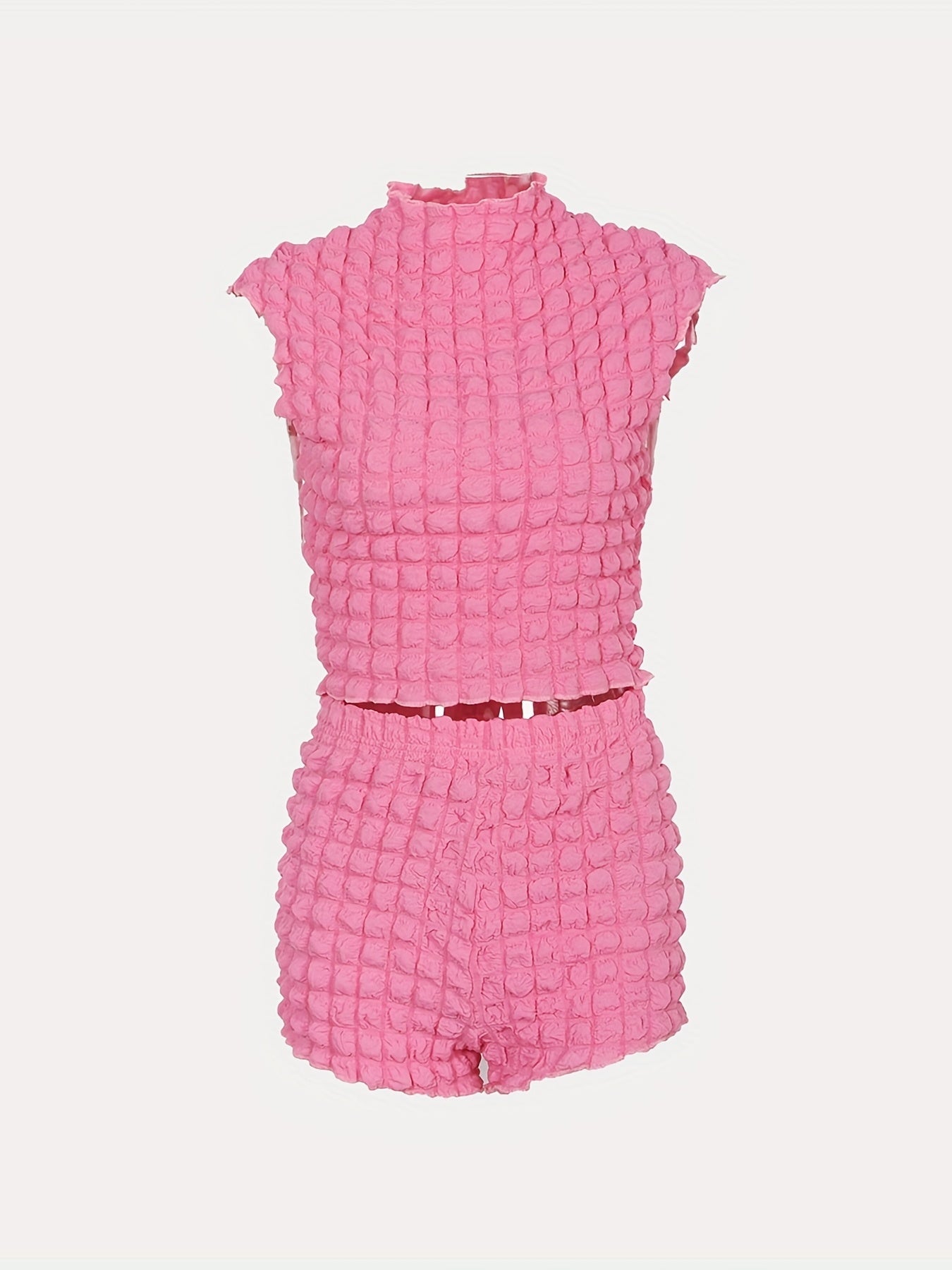 Bubble Yoga Sports Suits Y2K Style Crop Top & Shorts Women's Activewear