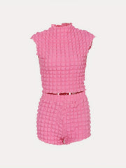 Bubble Yoga Sports Suits Y2K Style Crop Top & Shorts Women's Activewear