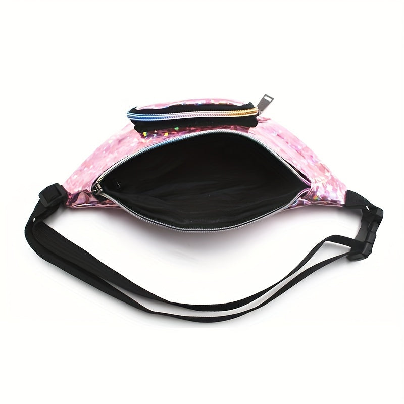 Women's Double Pocket Waist Bag with Adjustable Strap