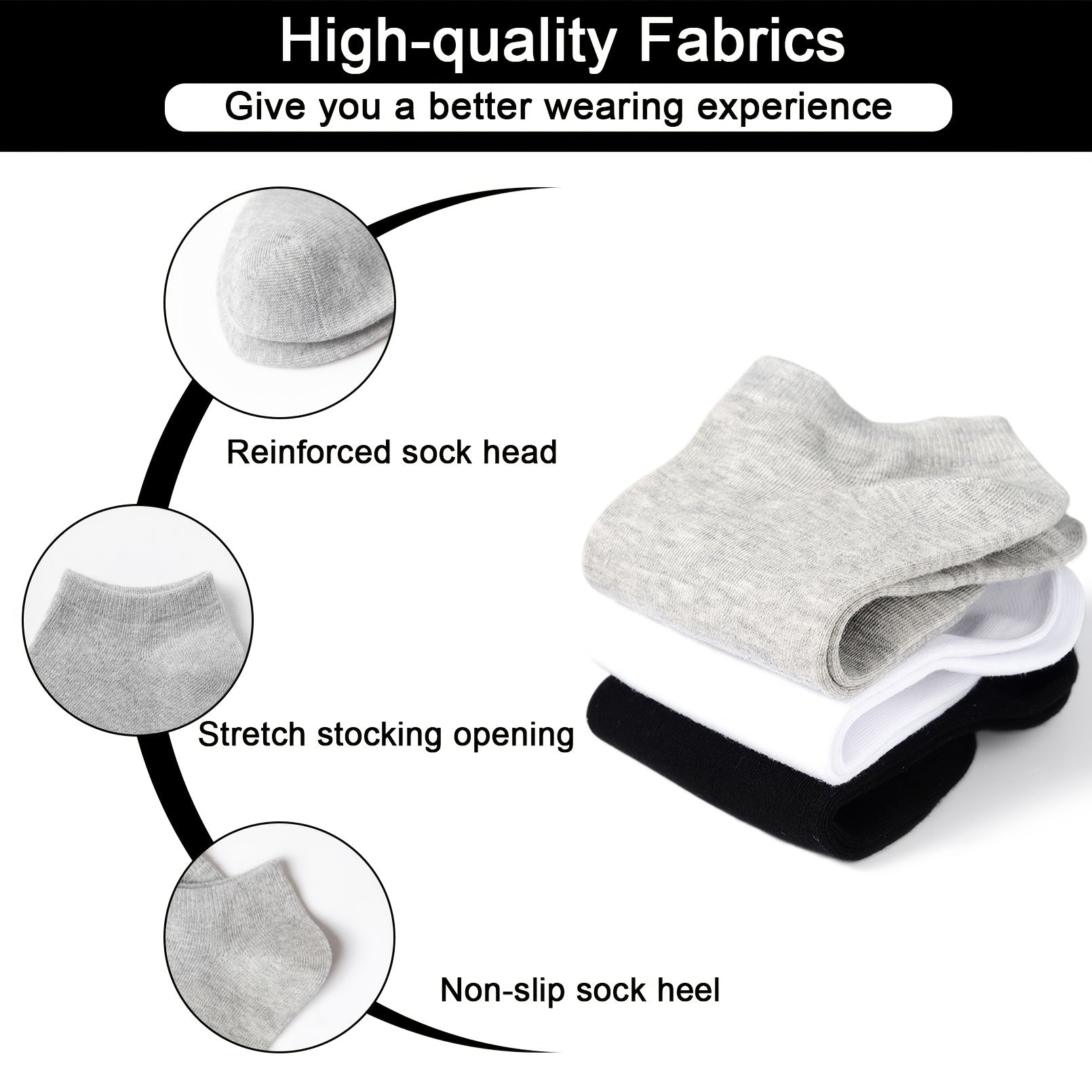 6 Pairs Solid Ankle Socks Comfy Short Women's Stockings Casual All match