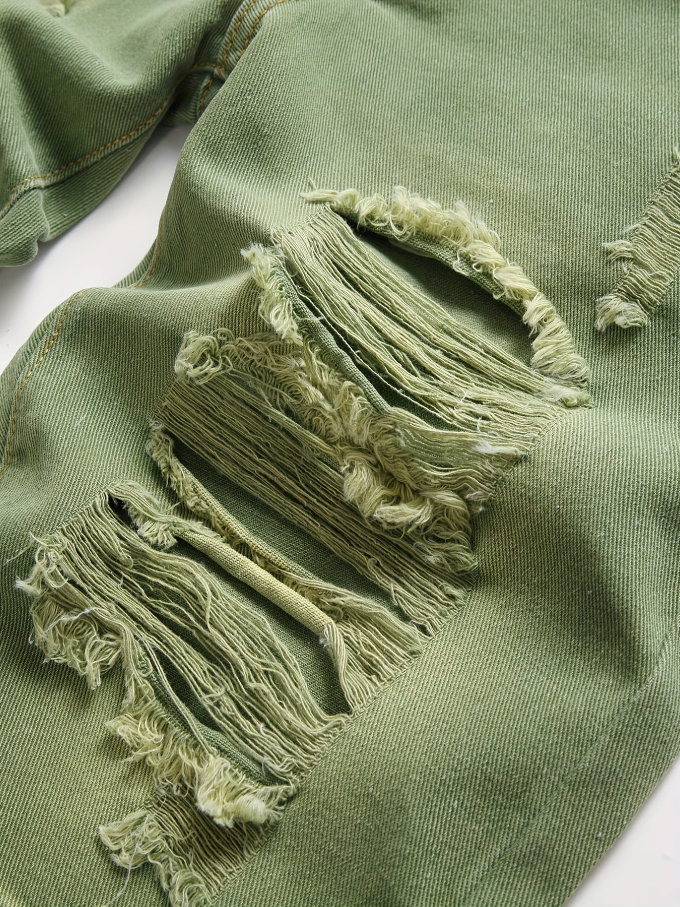 Men's Ripped Denim Shorts with Pockets for Summer