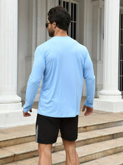 2 Pack UPF 50 Men's Long Sleeve Lightweight T-shirt for Fishing Hiking