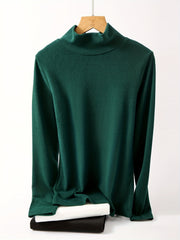 3pcs Solid High Neck Elastic Long Sleeve Tops for Women