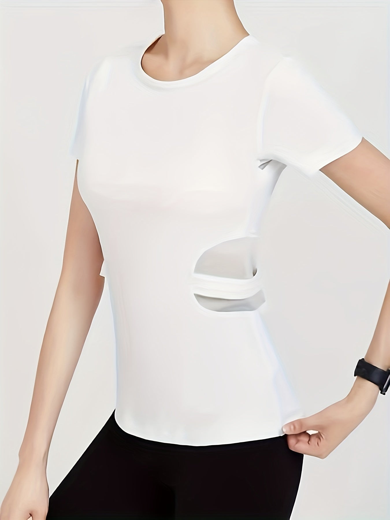 Women's Short Sleeve Sports T-Shirt Round Neck Breathable Loose Yoga Top