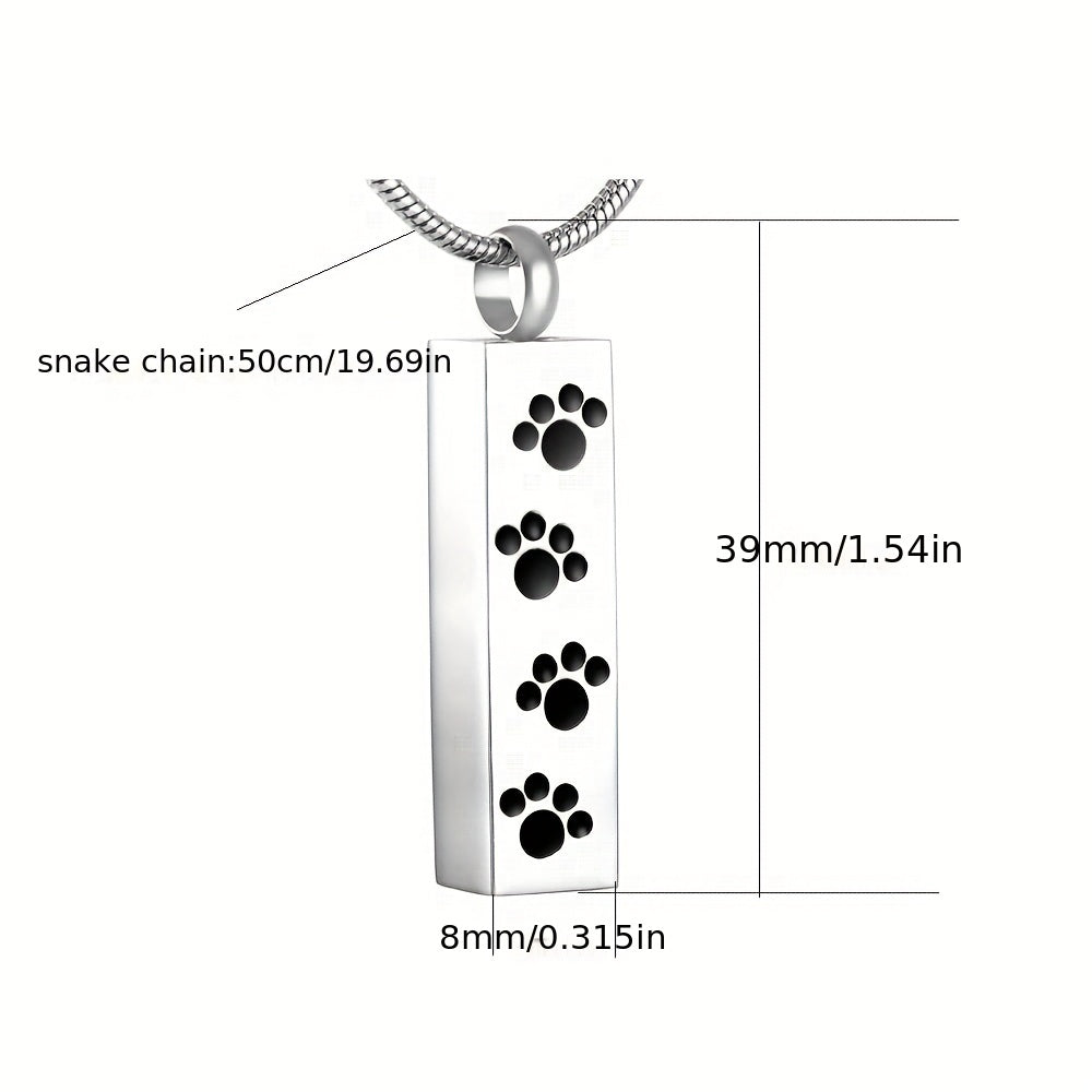 Pet Cremation Jewelry Paw Print Urn Necklace For Ashes
