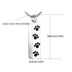 Pet Cremation Jewelry Paw Print Urn Necklace For Ashes