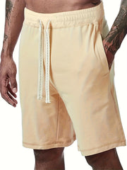 Men's Solid Drawstring Waist Shorts