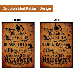 Halloween Garden Flag Double Sided Witches Go Riding 'tis Near Halloween 30x45cm