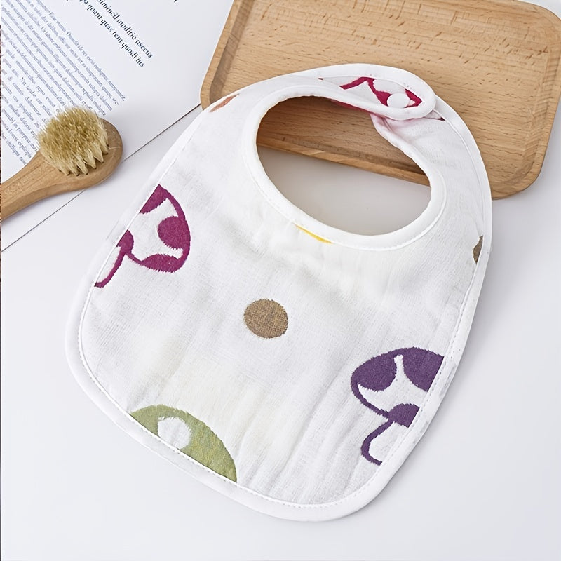 U-Shaped Petal Bib 6-Layer Cotton Gauze Cartoon Baby Bib