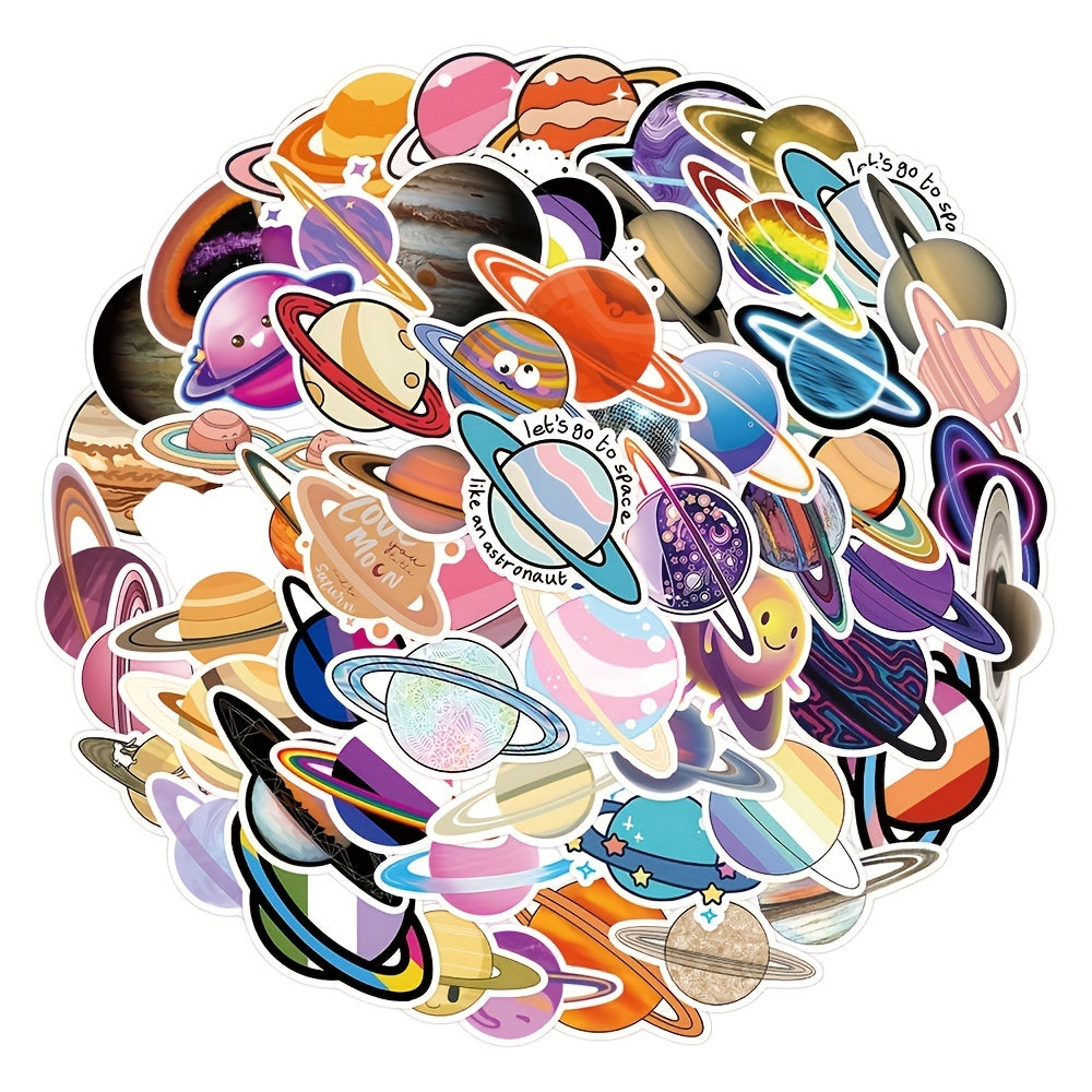 50pcs Cartoon Asteroid Graffiti Stickers for Car Trunk Water Bottle
