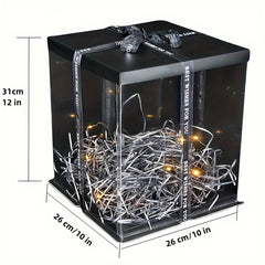 Transparent Large Gift Wrapping Box w/ Lights for Celebration