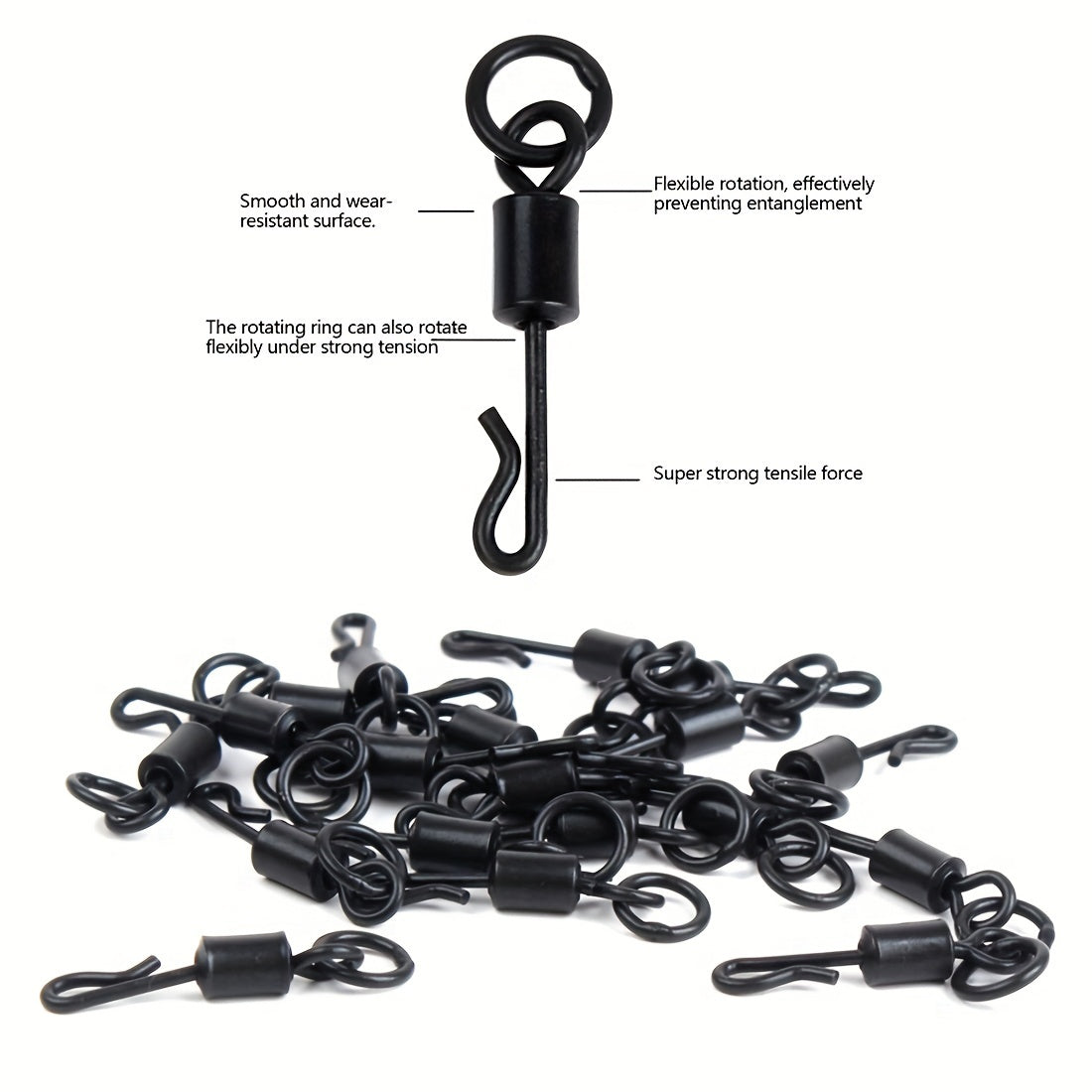 25pcs Carp Fishing Accessories Set: Sleeves, Swivels, Rings, Snap Pins, Beads