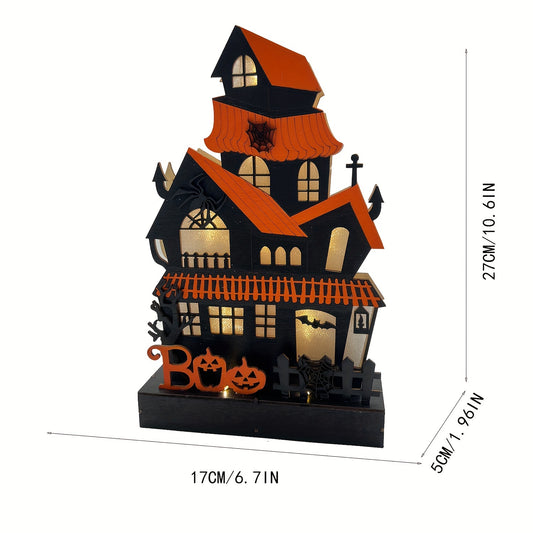 Halloween Haunted House Lights Wooden Table Decor Operated Lighting