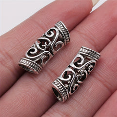 10pcs Silvery Large Hole Hollow Curved Tube Beads for DIY Bracelet Necklace