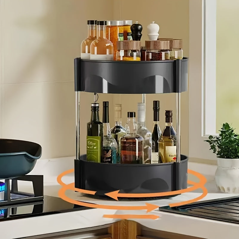 Kitchen Storage Rack Household Condiment Countertop Rotating Storage Rack