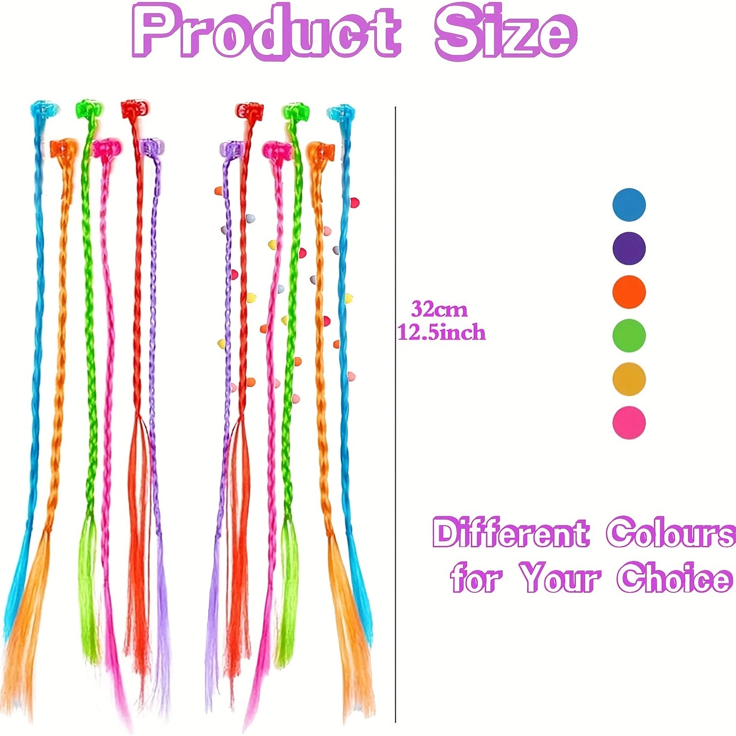 18pc Kids Coloured Hair Extensions Hair Accessories For Girls