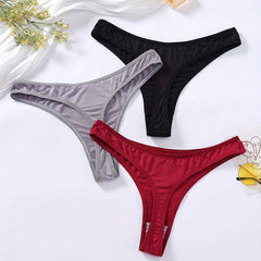 3-Pack Plus Size Seamless Low Waisted Comfort Underwear Set