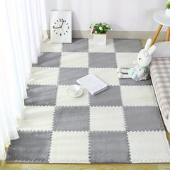 6pcs Soft Interlocking Shaggy Foam Mat Anti-slip Area Rugs for Home Decor
