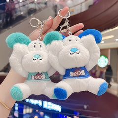 Face Puppy Key Chain Plush Toy Doll Mini Bag Pendant