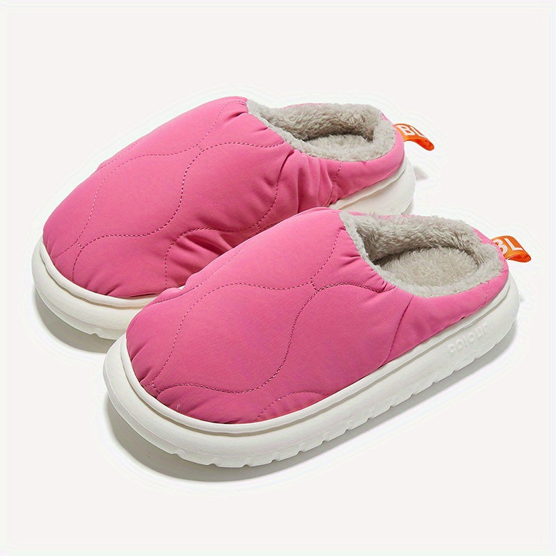 Cozy Plush House Slippers for Men Anti-slip Indoor Winter Shoes