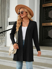 Cable Jacquard Long Sleeve Open Front Cardigan