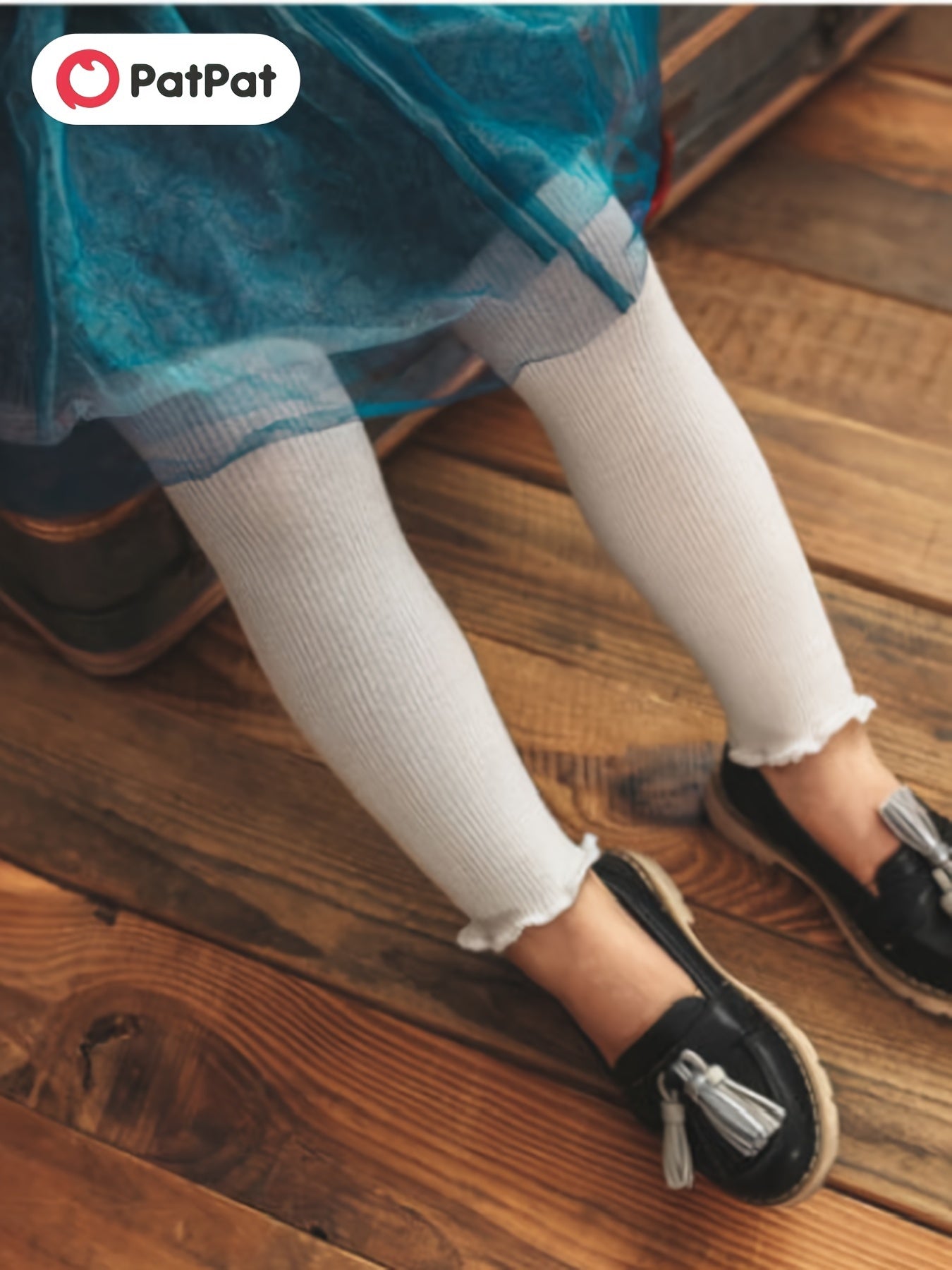 Girls Frill Edges Stretch Legging Pants Skinny Fit Footless Legging Bottoms