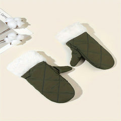 Adult Ski Gloves Autumn Winter Warm Mittens Plush Sports Gloves