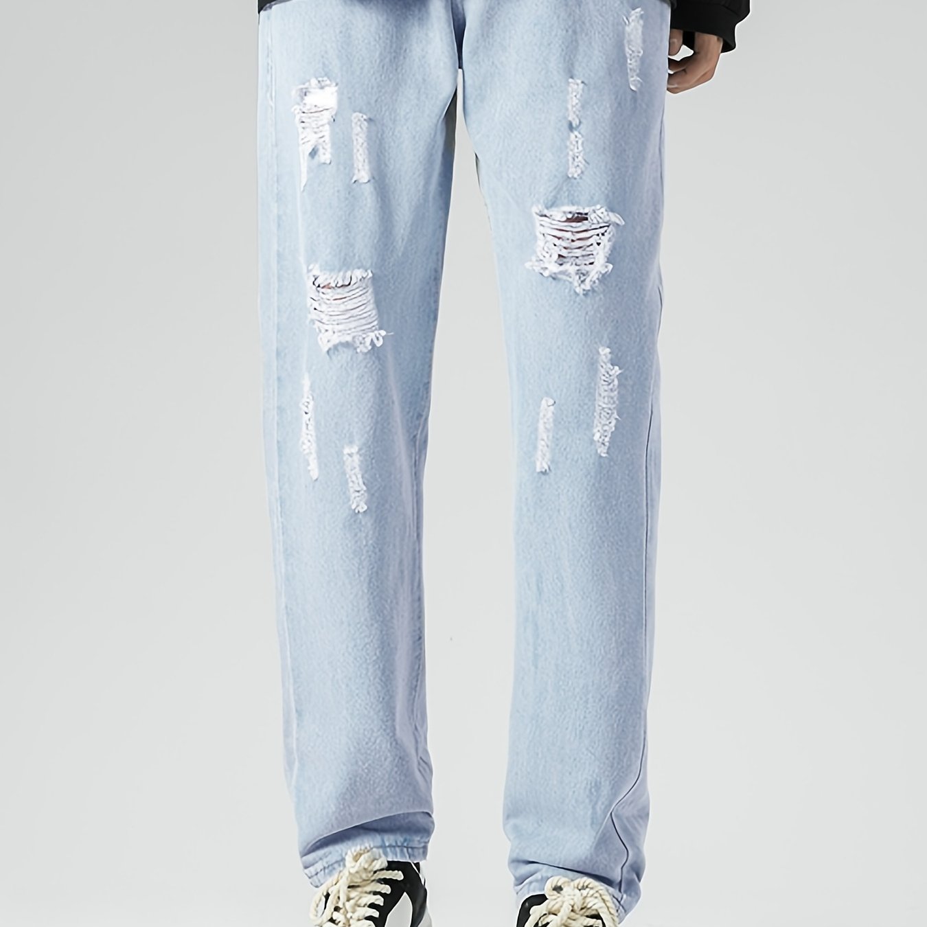 Men's Ripped Jeans Casual Street Washed Denim Pants