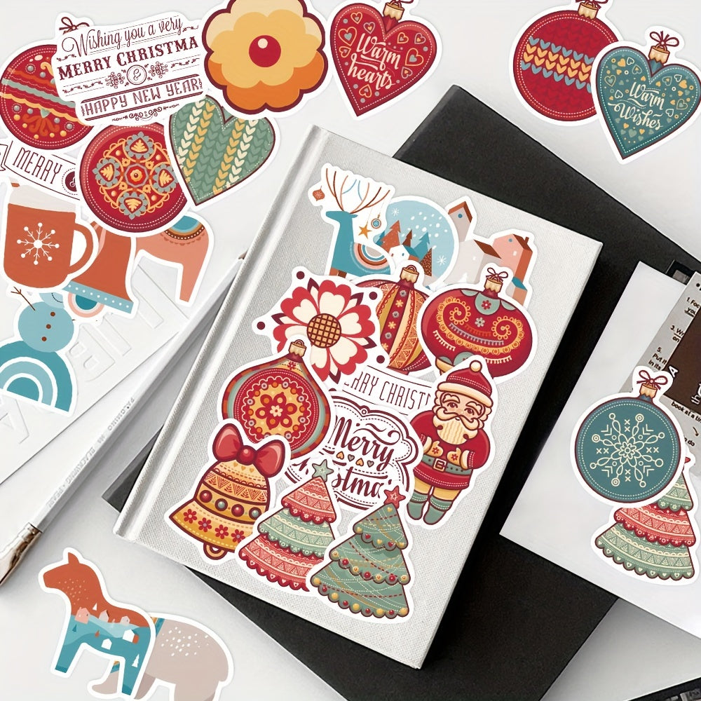72pcs Cartoon Christmas Stickers Laptop Journal Mobile Phone Case Waterproof