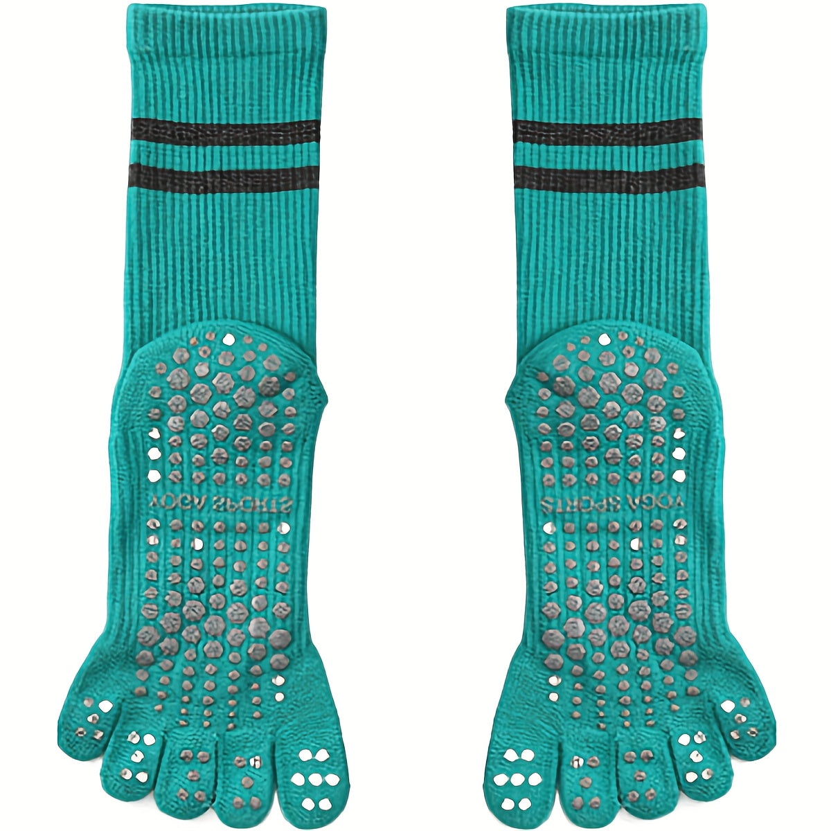 2 Pairs Women's Non slip Medium Tube Yoga Pilate Socks Soft Comfortable