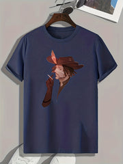 Cowboy Print Men's Graphic T-Shirt Casual Comfy Tees