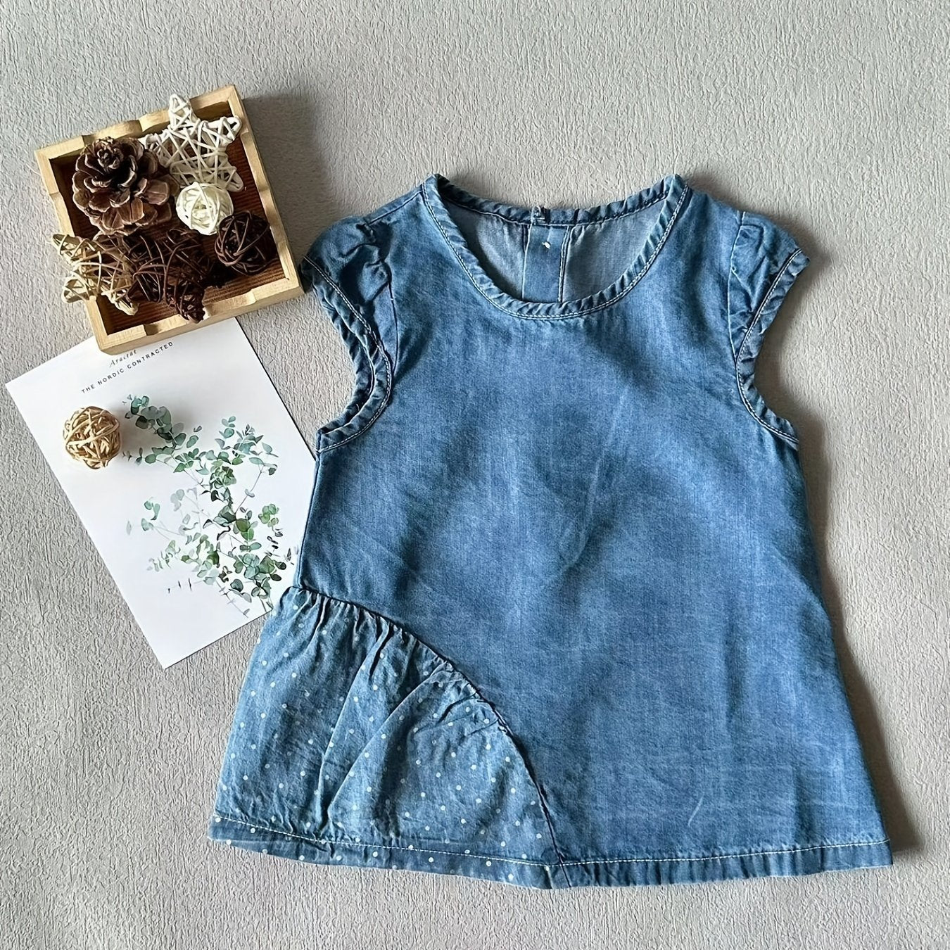 Baby Cotton Sleeveless Denim Dress For Your Pretty Girl