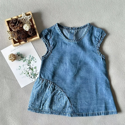 Baby Cotton Sleeveless Denim Dress For Your Pretty Girl