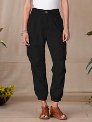 Solid Jogger Pants Casual Elastic Waist Long Length Pants