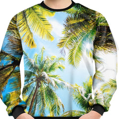 Coconut Tree Print Kid's Sweatshirt Long Sleeve Top