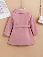 Girls' Peacoat Fleece Lapel Overcoat For Autumn Winter