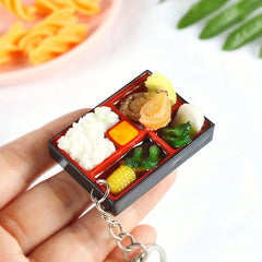 Food Lunch Box Model Pendant Key Chain Car Bag Charm Gift