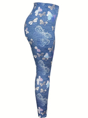 Butterfly Print High Rise Leggings