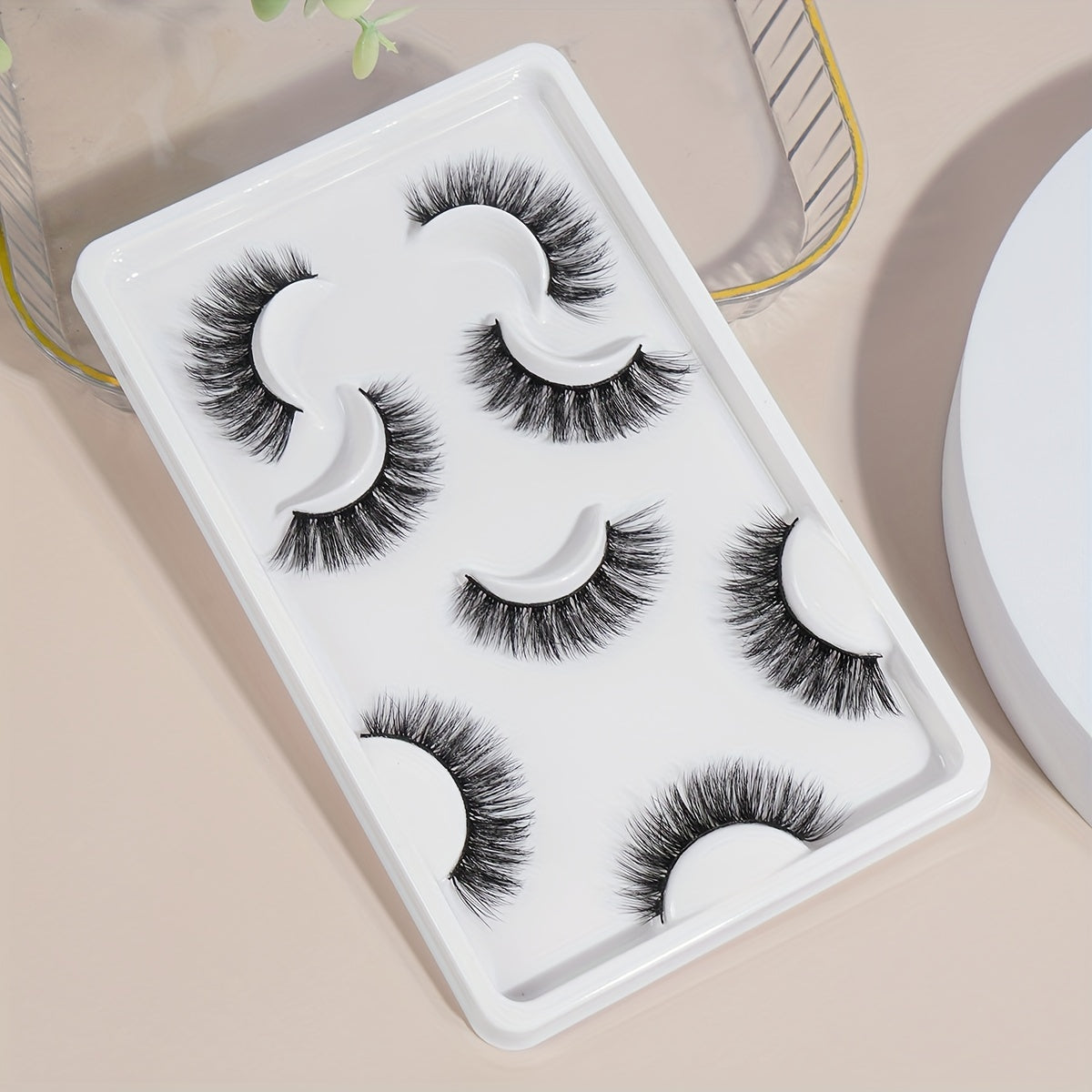 4 Pairs Natural Wispy Long 3D Faux Mink Cross False Eyelashes
