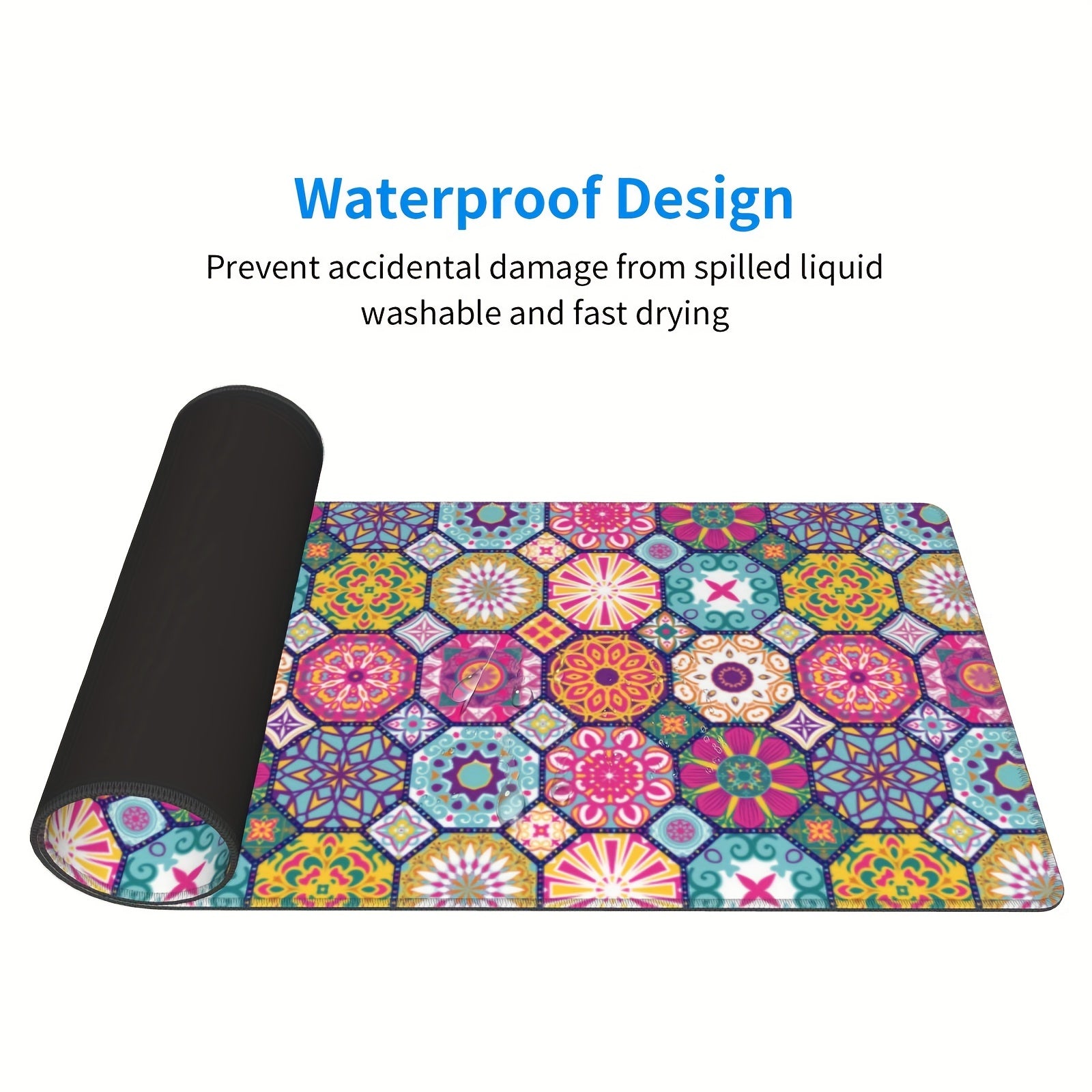 Bohemian Paisley Printed Rectangle Mouse Pad Textured Custom Mouse Mat