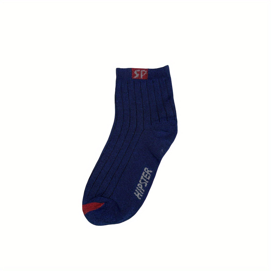 5 Pairs Teen's Knit Socks Soft Crew Outdoor Wear